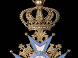 médaille de l'Ordre de la Couronne de France, avec un ruban bleu et une couronne d'or
