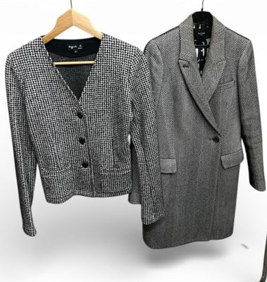 PAUL SMITH Manteau droit à motifs de chevrons.