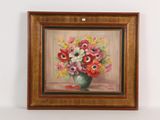 une image d'une peinture de fleurs dans un vase