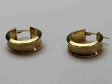 une paire de boucles d'oreilles en or sur fond blanc