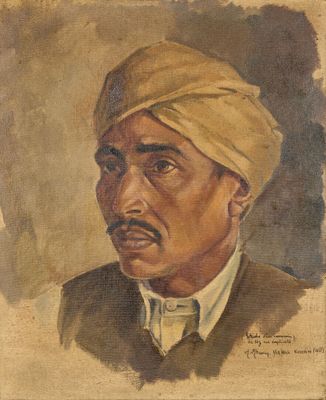 portrait d'un homme portant un turban sur la tête
