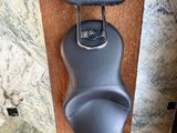 a motorcycle seat on the back of a motorcycle
