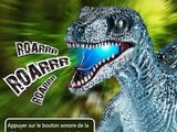 une image représentant un dinosaure avec une brosse à dents dans la bouche