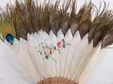 a fan with a bunch of feathers on top of it