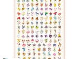 une affiche représentant une affiche de Pokémon avec de nombreux types de Pokémon différents