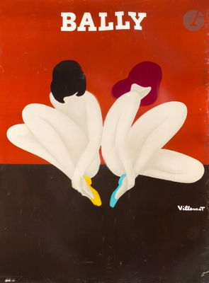 a poster of two women sitting on the ground with their legs crossed