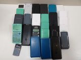 a lot of cell phones that are sitting on a table