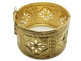 bracelet jonc plaqué or avec motif floral