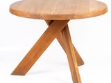 a close up of a wooden table on a white background