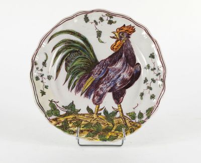 ITALIE DU NORD Assiette en faïence polychrome à décor d'un c…