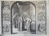 un vieux dessin représentant un homme debout devant un miroir