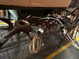 a bike that is sitting on a rack in a room