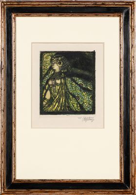 une image d'un tableau représentant une femme en robe verte