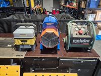 Lot comprenant 1 compresseur METABO, 1 chauffage d’atelier S…