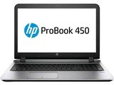 L'ordinateur portable HP ProBook 450 est ouvert sur un fond blanc