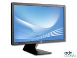 hp monitor monitor with black stand and blue screen