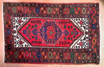 Tapis Hamadan (chaine et trame en coton, velours en laine), …