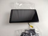 a tablet computer sitting on top of a plastic bag