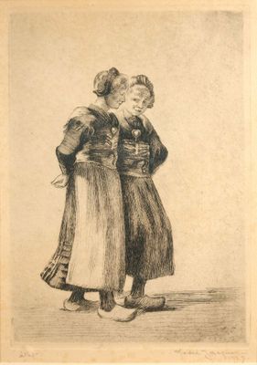 une image représentant deux femmes debout l'une à côté de l'autre