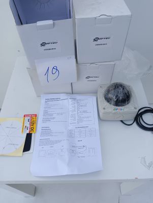 a table with a bunch of boxes on top of it