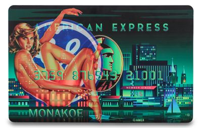 a close up of a credit card with a picture of a woman on it