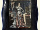 une image d'une assiette avec une peinture dessus