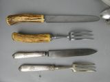 five different types of knives and forks on a table
