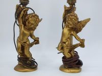 Lot figurant des angelots comprenant une paire de lampe en r… (photo 5)