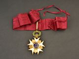 an image of a red ribbon with a gold star on it