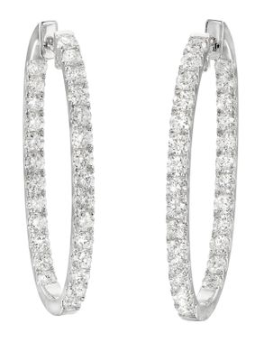 boucles d'oreilles créoles en diamant, en or blanc 18 carats