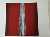 une image représentant une photo d'une œuvre d'art sur fond rouge