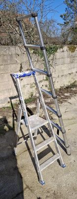Escabeau à 3 marches en aluminium / Echelle téléscopique 2m en alimini - Photo 1