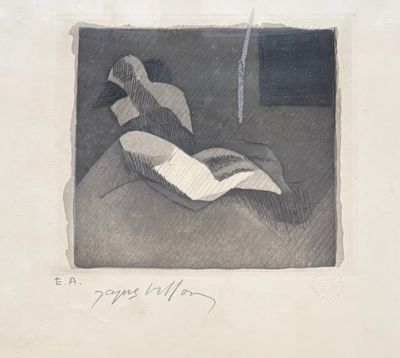 dessin représentant une femme allongée sur un lit avec un parapluie