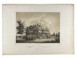 an old picture of a large house with a lot of windows