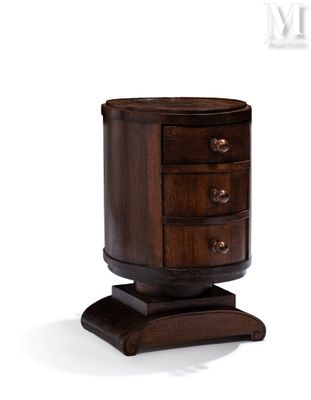an image of a small wooden table with three drawers on it