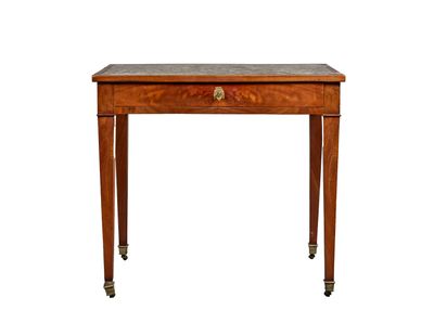 an image of a small table with a drawer on it