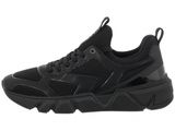 men ' s sneakers in black with mesh and rubber soles