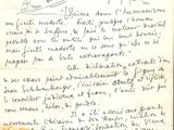 an old handwritten letter written in french on a piece of paper