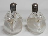 pair of silver and clear glass salt and pepper shakers