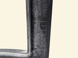 a close up of a metal object on a white background
