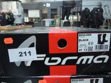 two boxes of assorted motorcycle clothing are stacked on top of each other