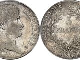 pièce de monnaie en argent portant l'image d'une tête d'homme