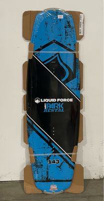 a blue skateboard with a black and white design on it