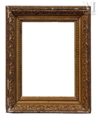 an antique gold frame with a white background