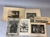 un ensemble de six livres anciens contenant des illustrations représentant des personnes et des animaux
