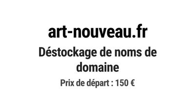 Nom de domaine art-nouveau.fr. Catégorie: Art et culture.