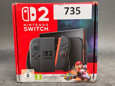 La Nintendo Switch est dans sa boîte et prête à l'emploi.