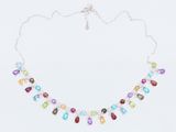 a multicolored necklace on a white background