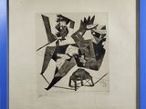 une image représentant un dessin en noir et blanc d'un homme assis sur une chaise