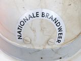 a fire hydrant with a sticker on it that says national brandwriter